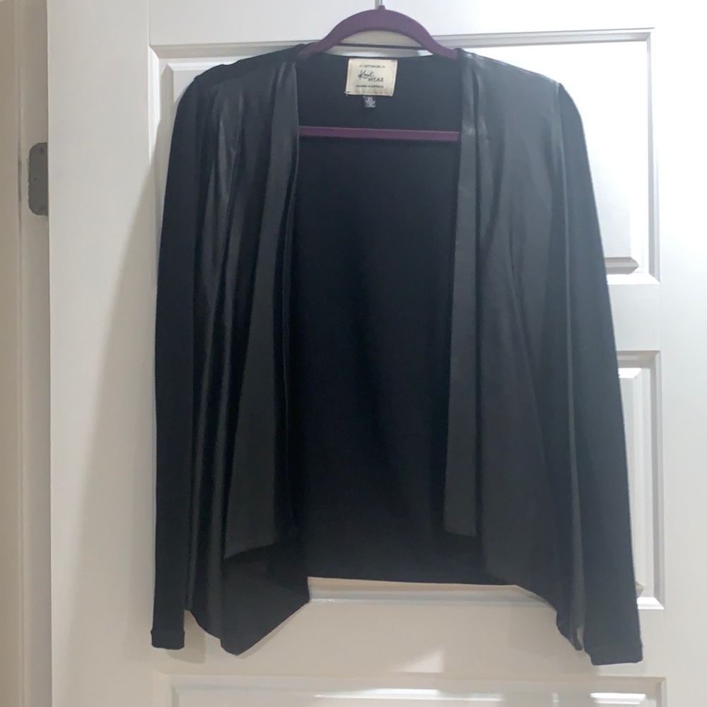 Cotton On Faux Leather and Cotton Cardigan XS